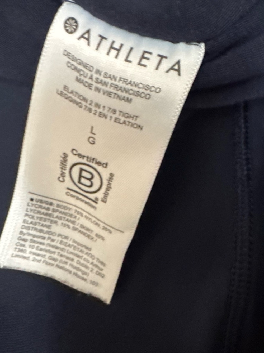 Athleta Navy Active Skirted Leggings - Picture 2 of 3